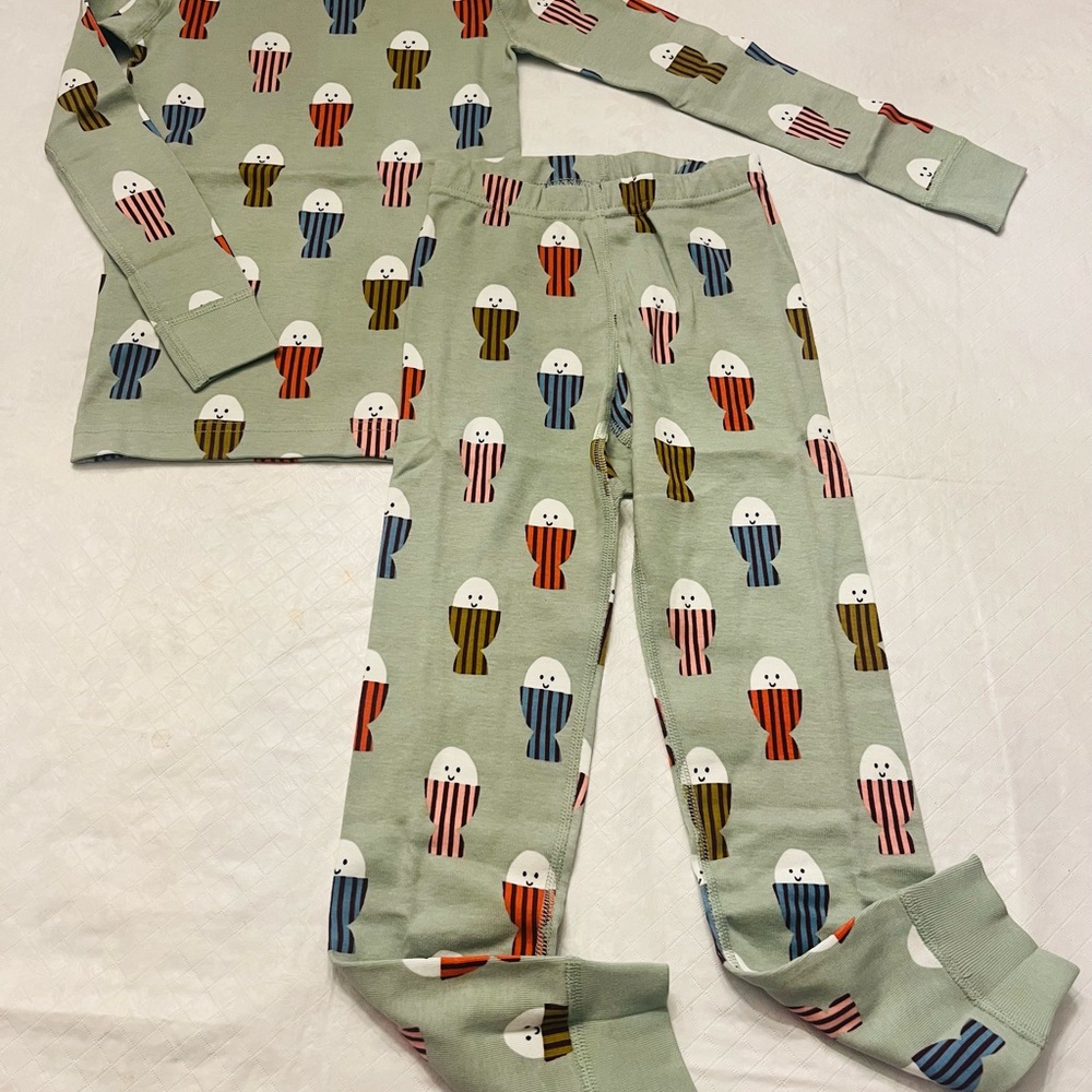 Hanna Andersson Sage Green Print Pajama Set